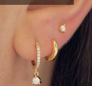Set of 3 earrings • Opal October Birthstone