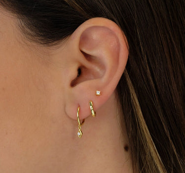 Set of 3 Earrings, Dainty earrings with charm