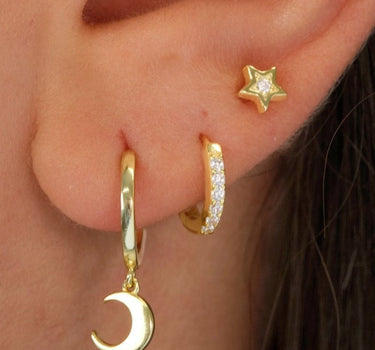 Dainty Hoop Earring Set • birthstone earrings