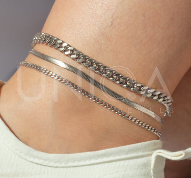 Steel chain anklets