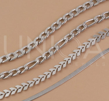 Silver chain anklets